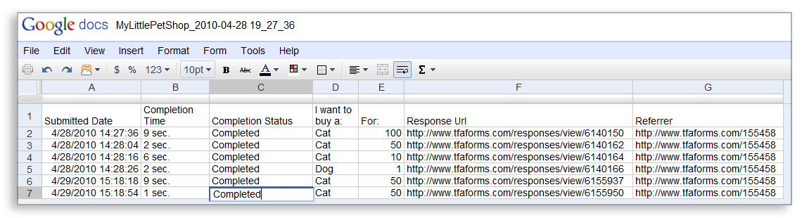 google sheet report builder