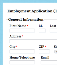 employment application templates