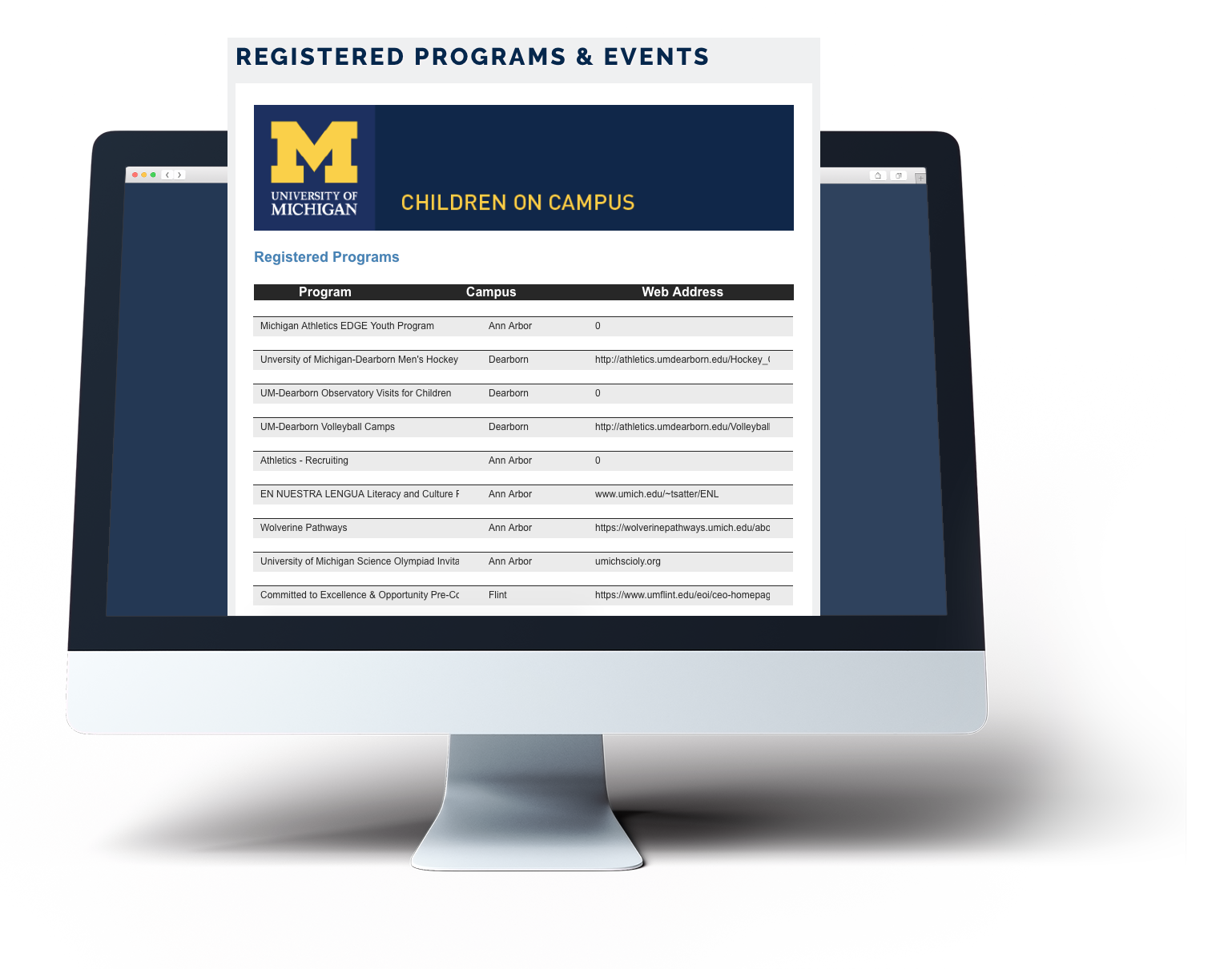 higher ed program example