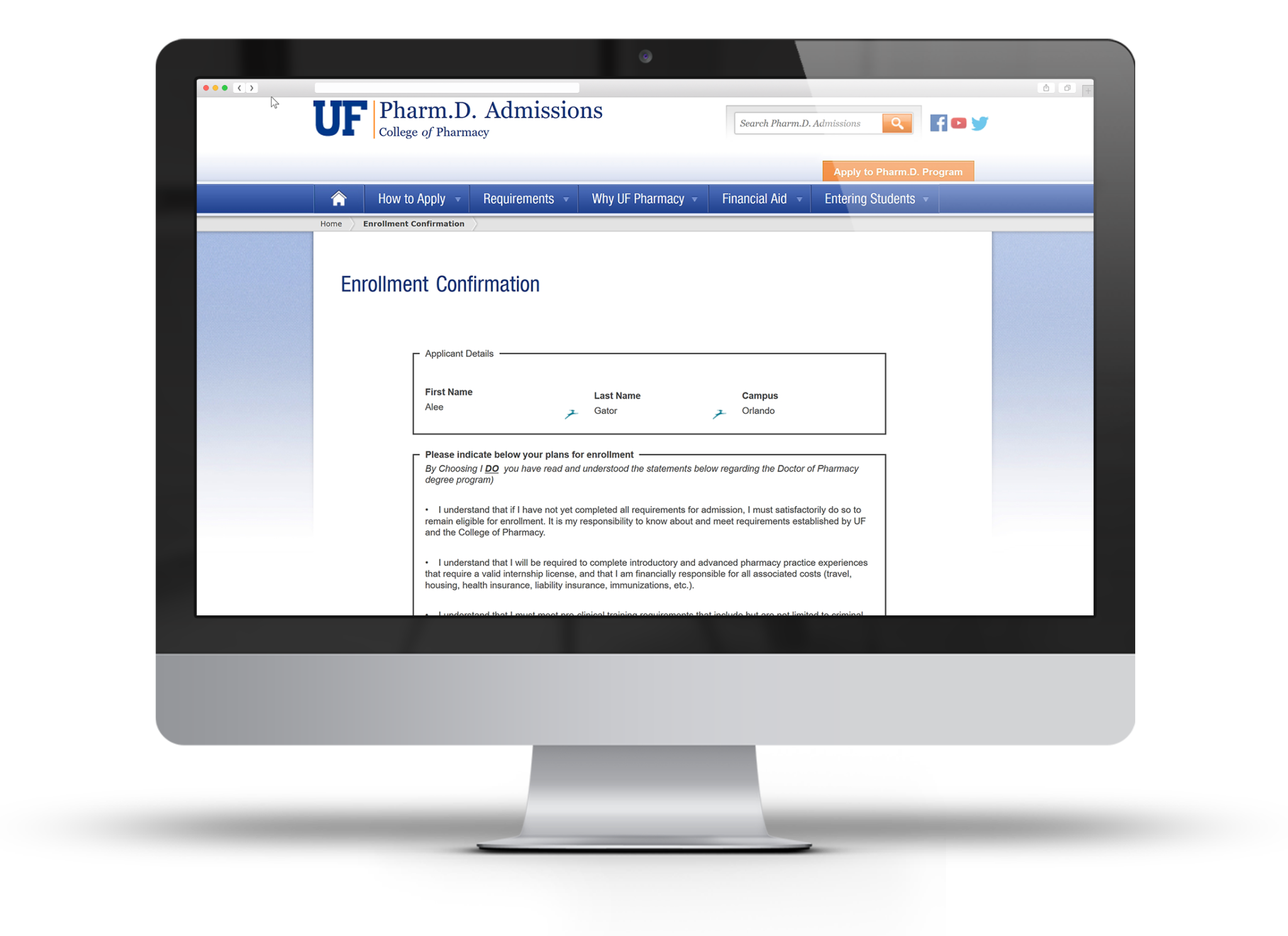 higher ed form builder example