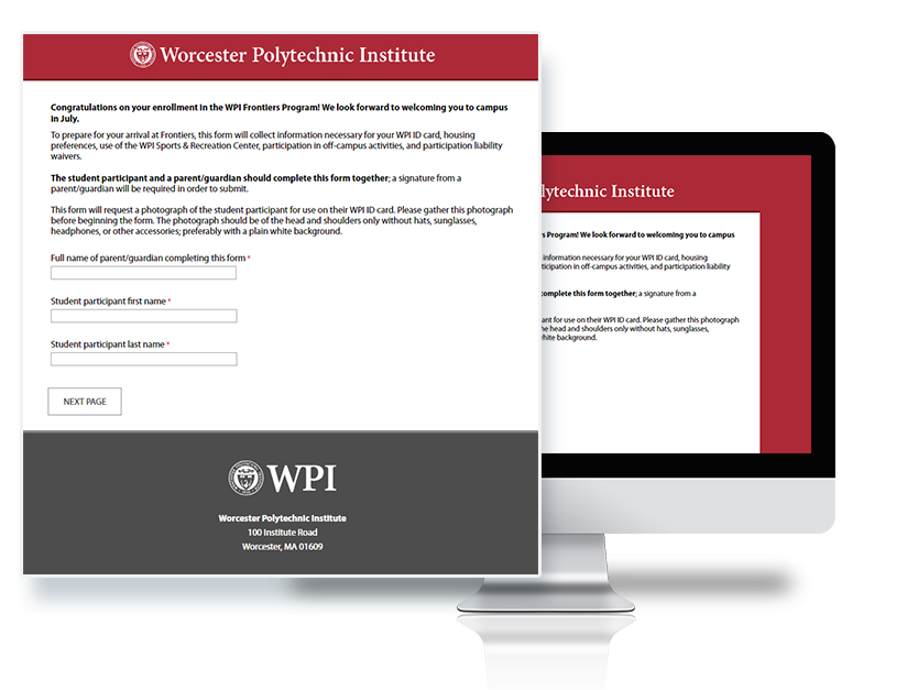 WPI form builder example 2