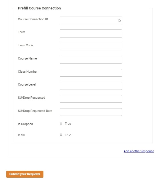 university courses covid form