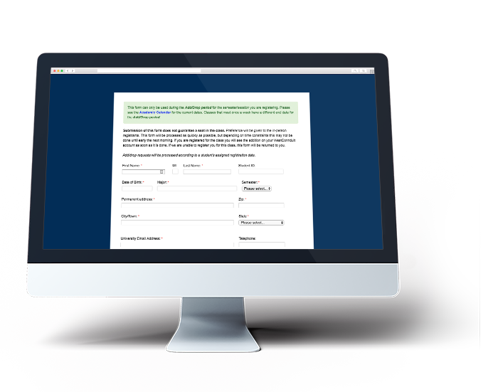 higher education form builder example