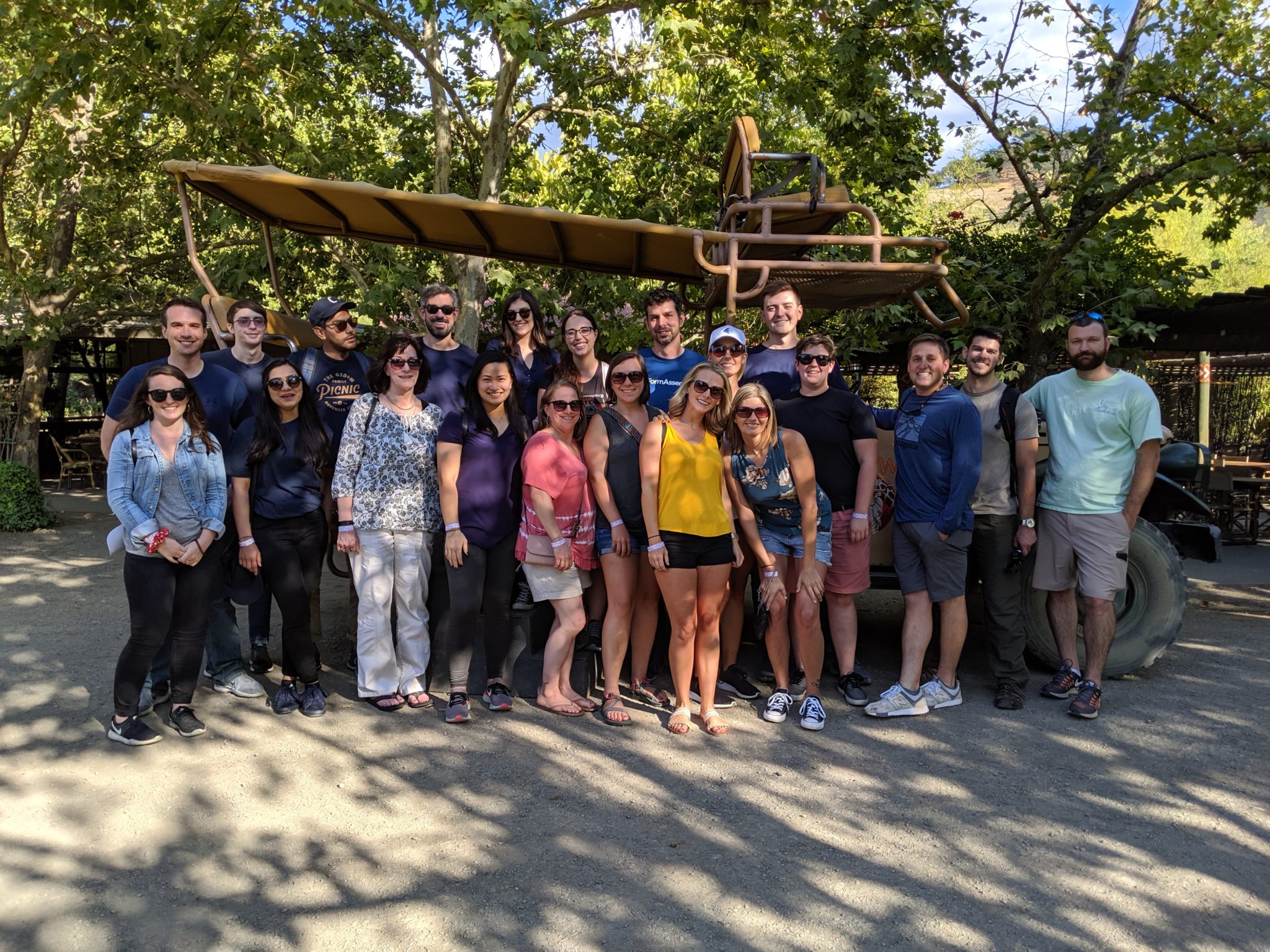 Members of the FormAssembly team who went on a Safari during the reunion pose for a photo.