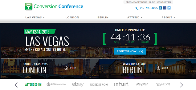 event marketing landing page