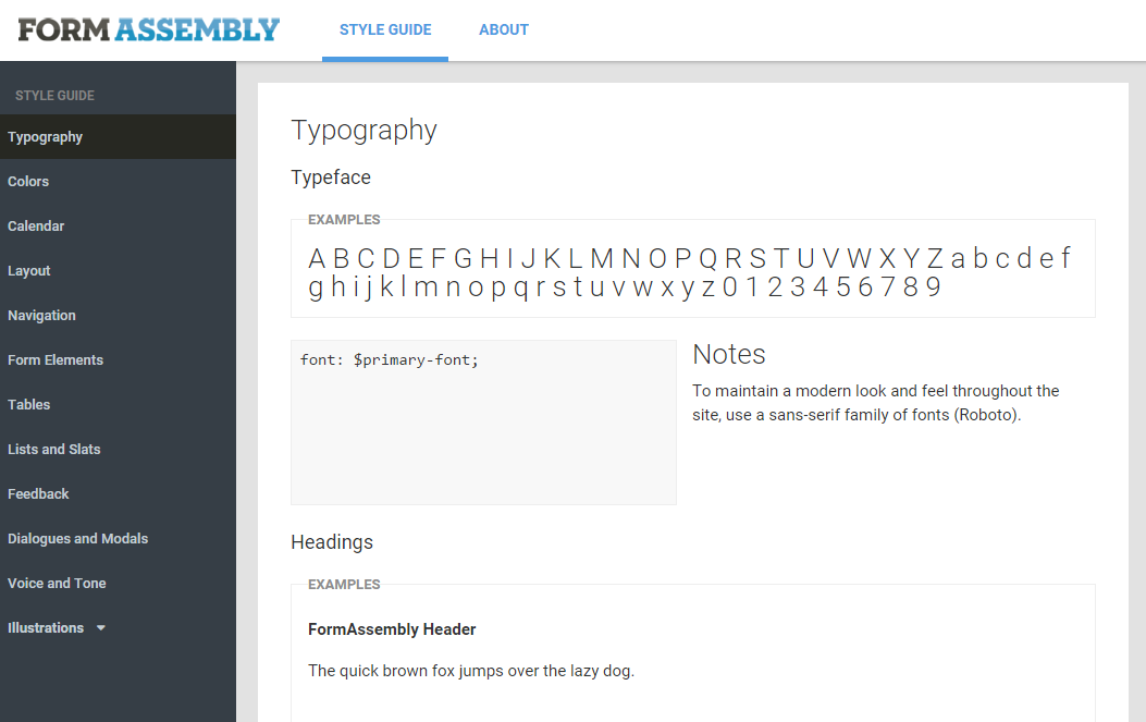 FormAssembly style guide