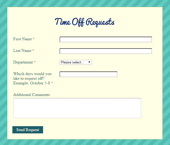 out of office forms