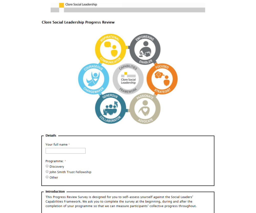 Clore-Social-Leadership-Self-Assessment-Form-Screenshot