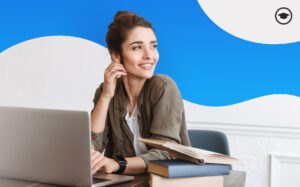 Girl in front of a laptop