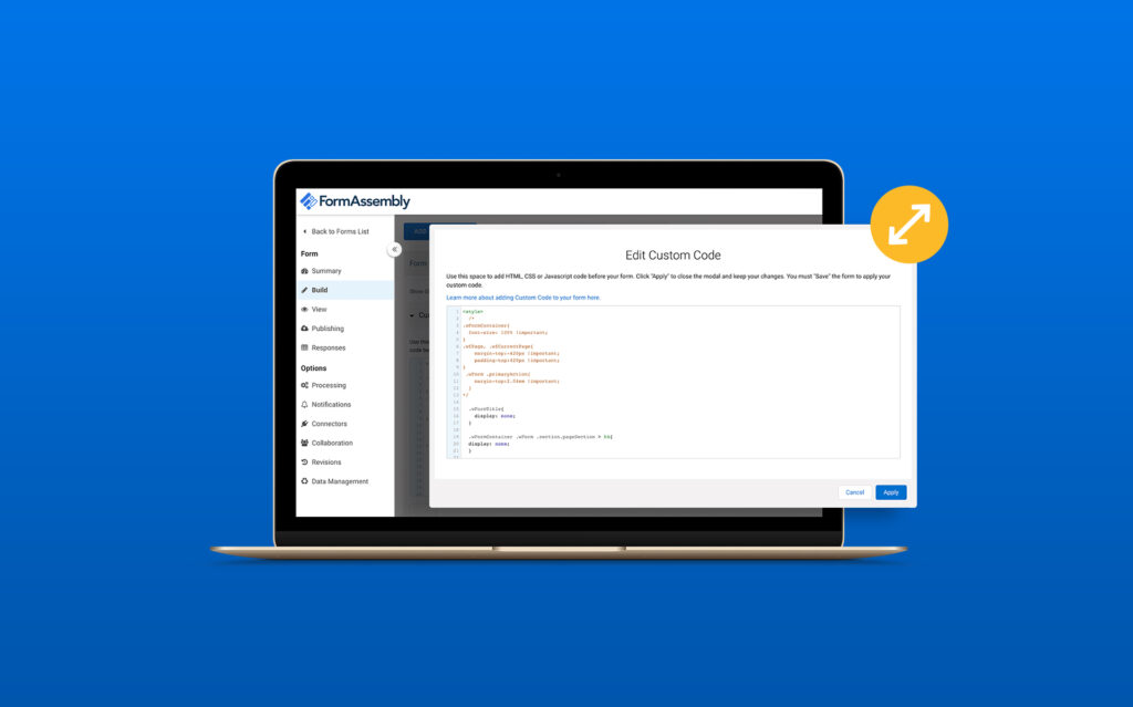 FormAssembly Product Update Larger ModalsFormAssembly Product Update