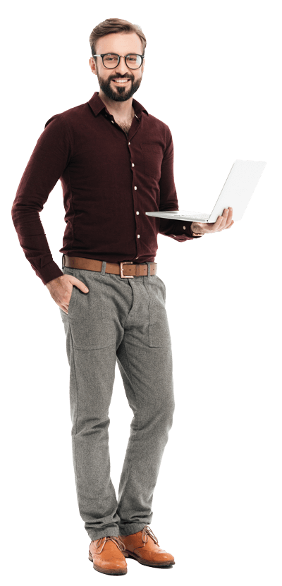 Man holding a laptop