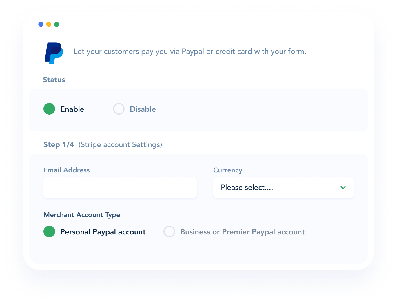 paypal form solution