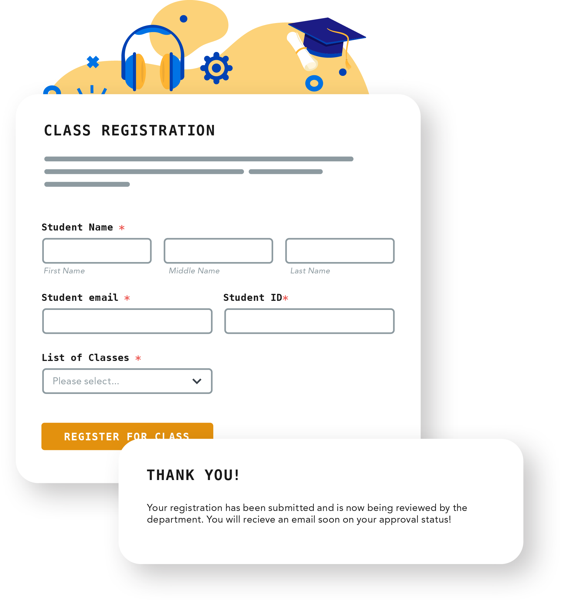 example of an online registration form