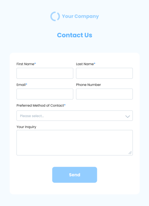 update contact info form template